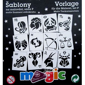 Šablony papírové - 12 ks Zvěrokruh