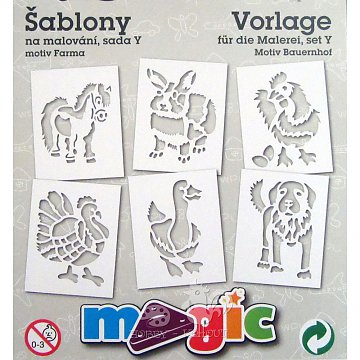 Šablony papírové - 6 ks Zvířata farma