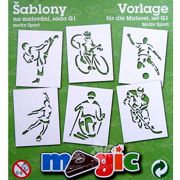 Šablony papírové - 6 ks Sport