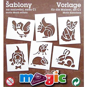 Šablony papírové - 6 ks Malá zvířátka