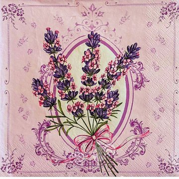 Ubrousek na decoupage - vzor 0122 levandule ovál