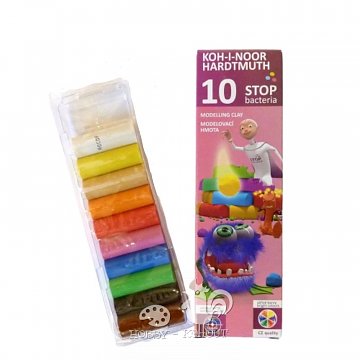 Plastelína školní 10 barev antibakteriální