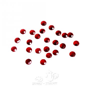Nažehlovací kamínky červená tm. 24 ks / 4 mm