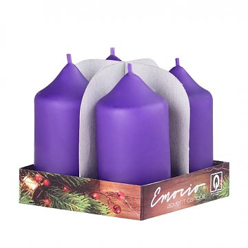 Svíčky adventní 4 ks fialové