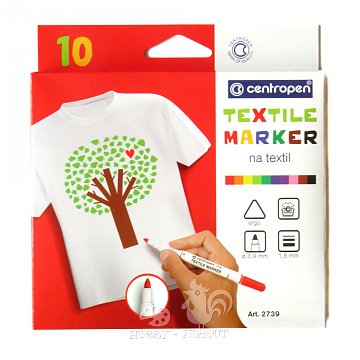 Centropen fixy na textil - sada 10 ks
