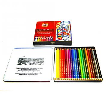 Pastelky umělecké Polycolor 24 ks - plech. obal