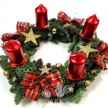 Svíčky adventní metalické 4 ks červené