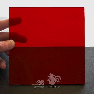 Sklo Spektrum 30 x 30 cm průhledná červená světlá