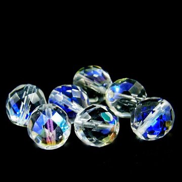 Broušenky skleněné lesk AB 10 mm / 10 ks