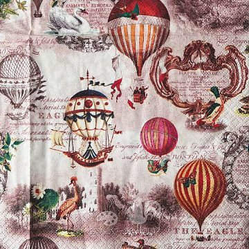 Ubrousek na decoupage - vzor 1730 balóny retro