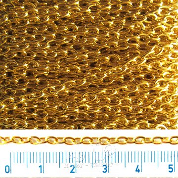 Řetízek bižuterní ovál 3x4 mm zlatý 1 m