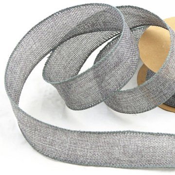 Jutová stuha š. 40 mm - šedá 1 m