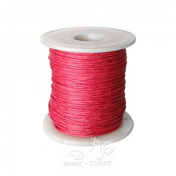 Voskovaná šňůra š. 1 mm pink - cívka 90 m