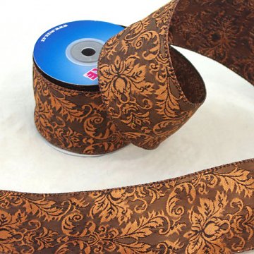 Stuha brokát š. 60 mm - měděná 1 m