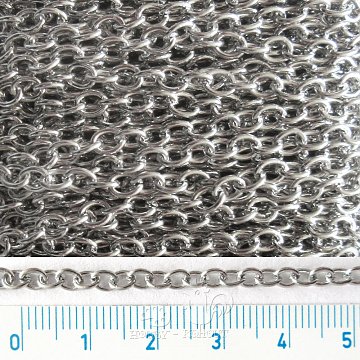 Řetízek bižuterní ovál 3x4 mm platina 1 m