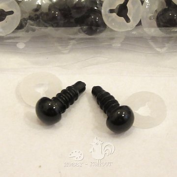 Oči bezpečnostní kulaté černé 6 mm / 2 ks