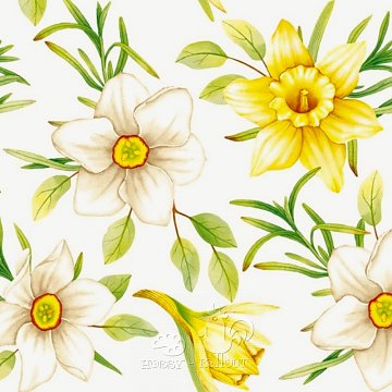 Ubrousek na decoupage - vzor 1209 narcisky květy
