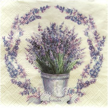 Ubrousek na decoupage - vzor 0113 levandule