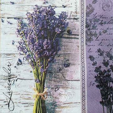 Ubrousek na decoupage - vzor 0121 levandule