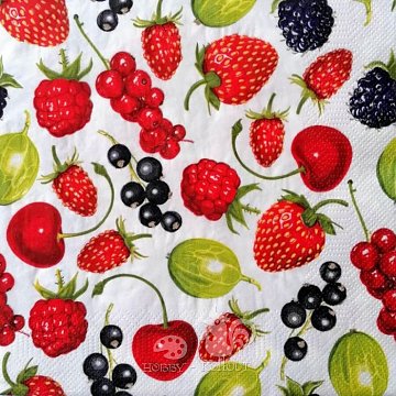 Ubrousek na decoupage - vzor 2913 zahradní ovoce