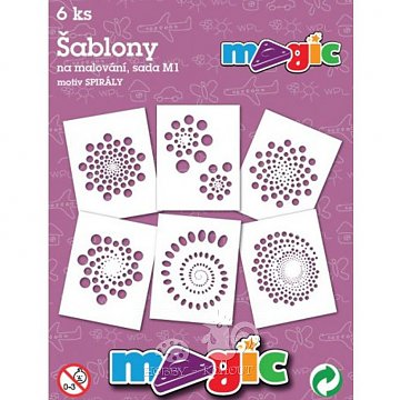Šablony papírové - 6 ks Spirály