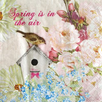 Ubrousek na decoupage - vzor 4461 Spring, budka Home