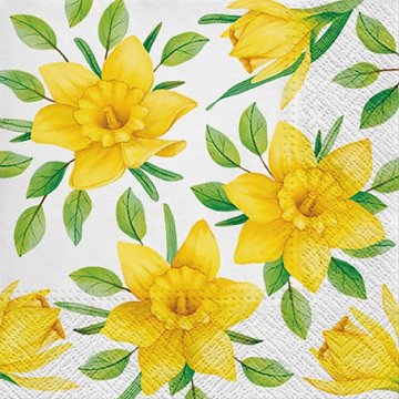 Ubrousek na decoupage - vzor 1213 narcisky květy