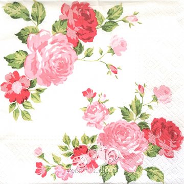Ubrousek na decoupage - vzor 0247 růže v rohu