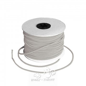 Klobouková guma kulatá 2 mm / 1m bílá