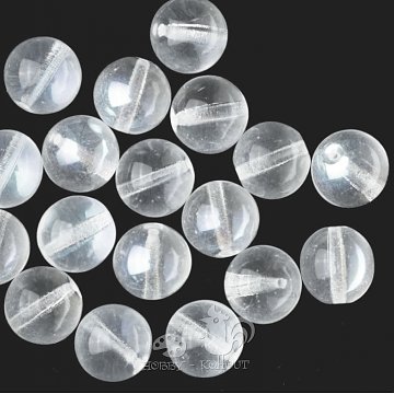 Korálky skleněné 8mm - čiré 10 ks