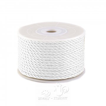 Šňůra kroucená 4 mm - bílá 1 m