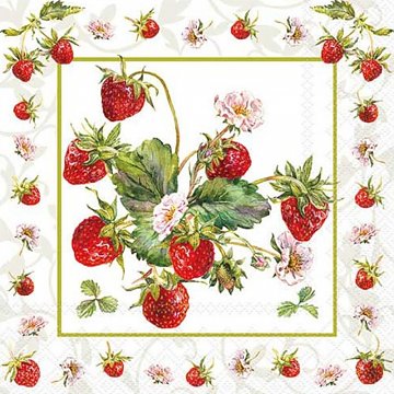 Ubrousek na decoupage - vzor 2915 25x25 cm jahody