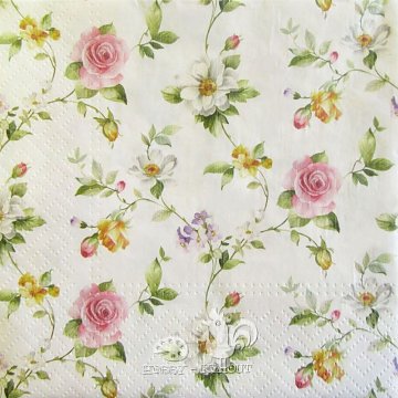 Ubrousek na decoupage - vzor 006 růže malé