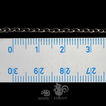 Řetízek bižuterní plochý 3x2x0,5 mm - platina