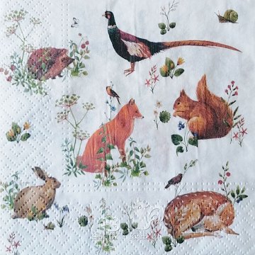 Ubrousek na decoupage - vzor 2666 lesní zvířata