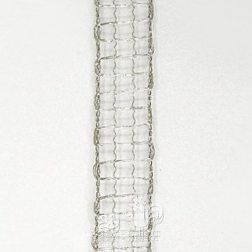 Stuha síťka 20 mm - stříbrná 1 m