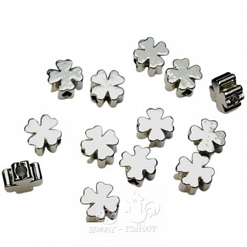 Kovový korálek - čtyřlístek 5 mm