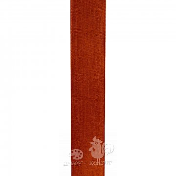 Bavlněná stuha š. 4 cm - rezavě hnědá 1 m