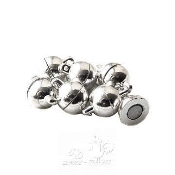 Magnetické zapínání střední 8 mm, barva stříbrná