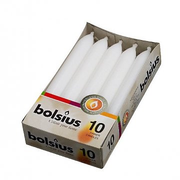 Bolsius svíčky domácí bílé 17 cm nestékavé 10 ks