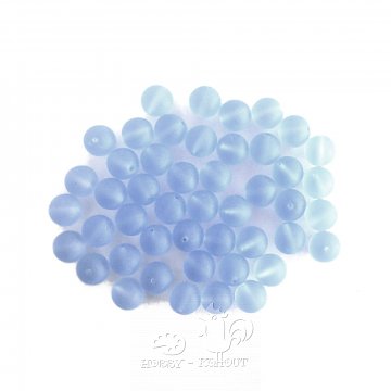 Korálky skleněné 8mm - modré mat 10 ks