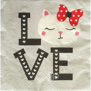 Ubrousek na decoupage - vzor 2409 kočky love