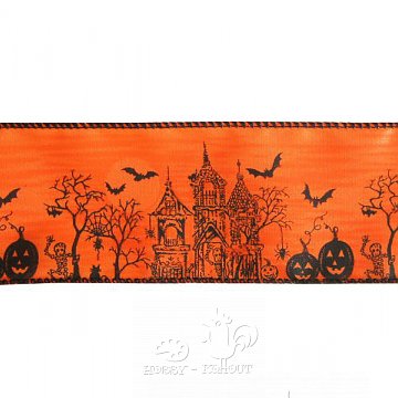Stuha dekorační š. 6 cm - Halloween 1 m