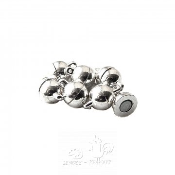 Magnetické zapínání malé, stříbro 6 mm