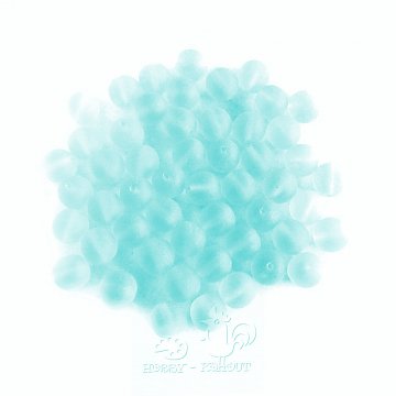 Korálky skleněné 8mm - modré sv. mat 10 ks