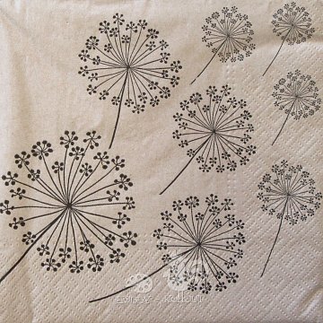 Ubrousek na decoupage - vzor 0753 kytky béž eco