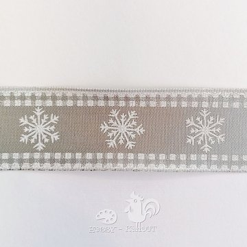 Noelia stuha vločky š. 38 mm - šedá 1 m