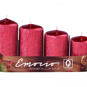 Svíčky adventní rustik schody - červené