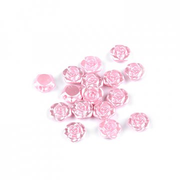 Plastová růžička k navlékání 13x6 mm růžová