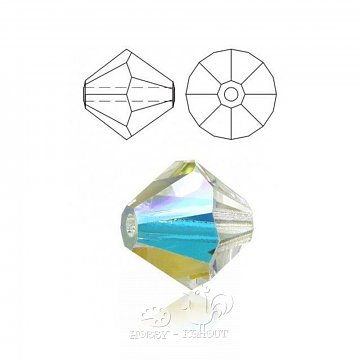 Korálky Preciosa sluníčka - 6 mm crystal AB / 12 ks